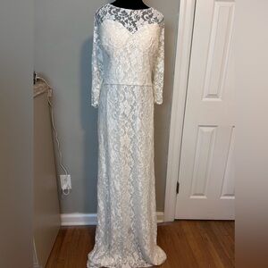 4XL ivory all over lace gown
